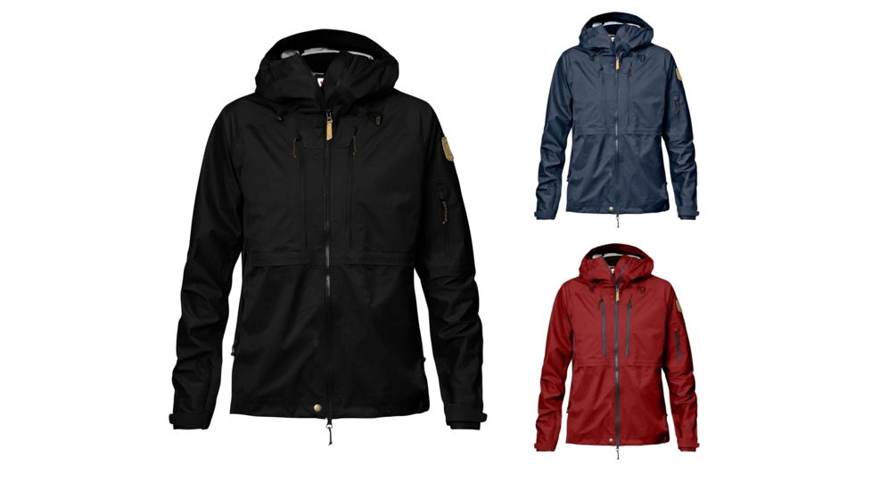 Fjallraven Keb Eco-Shell Jacket - Womens, Black, Dark Navy, Lava