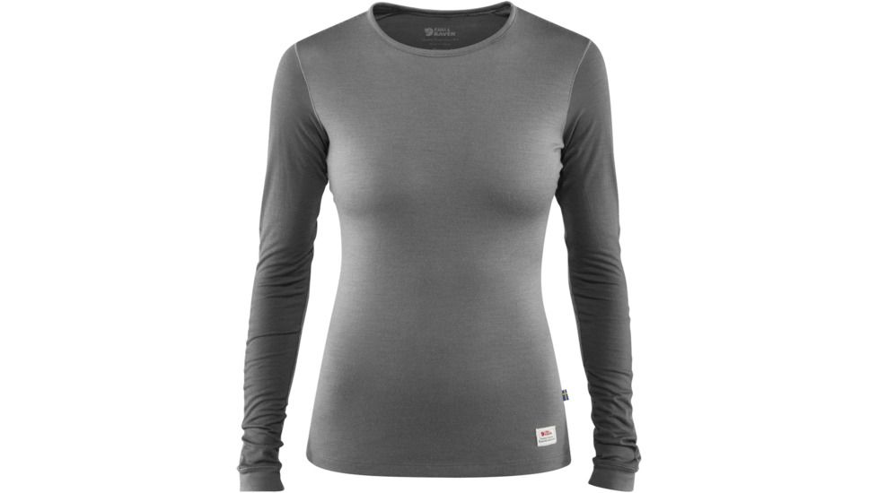 Fjallraven Keb Long Sleeve Wool T-Shirt - Womens, Light Grey-Grey, Extra Small, F89753-010-020-XS