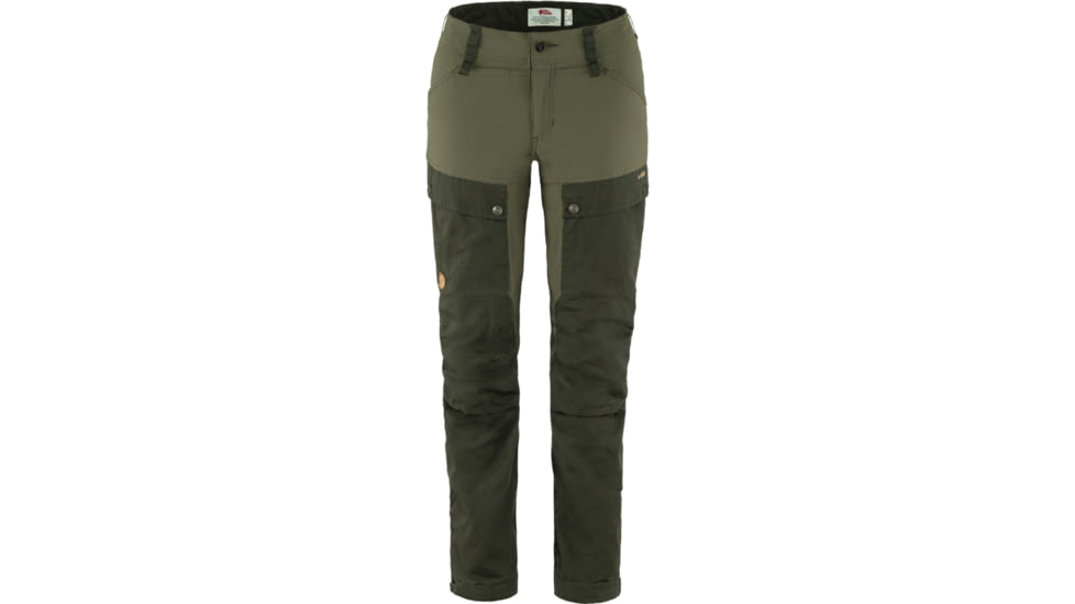 Fjallraven Keb Trekking Trousers - Womens, Long Inseam, Green Camo/Laurel Green, 46/Long, F86706-626-625-46/L