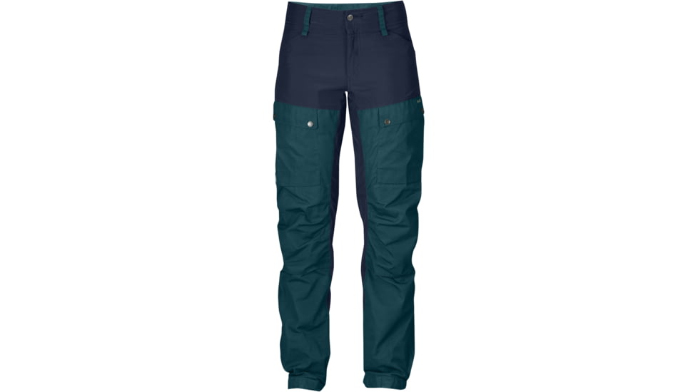 Fjallraven Keb Trousers - Women's-Glacier Green/Dark Navy-Short Inseam-EU 32