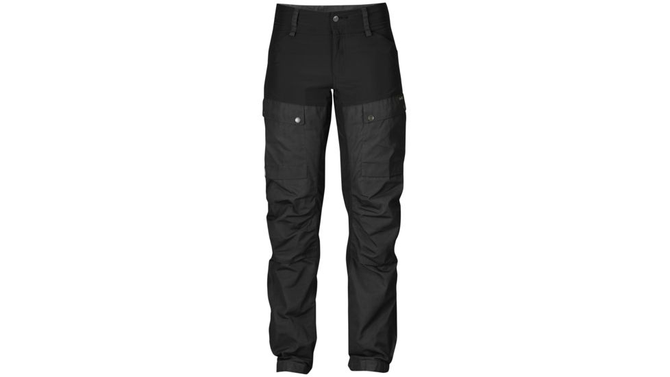 Fjallraven Keb Trousers - Women's-Black/Dark Grey-Short Inseam-EU 42