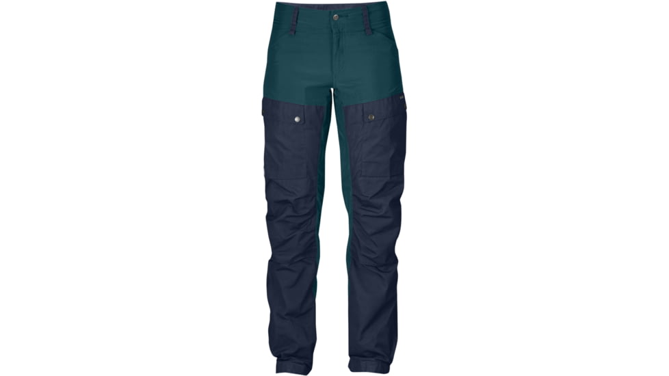 Fjallraven Keb Trousers - Women's-Glacier Green/Dark Navy-Short Inseam-6