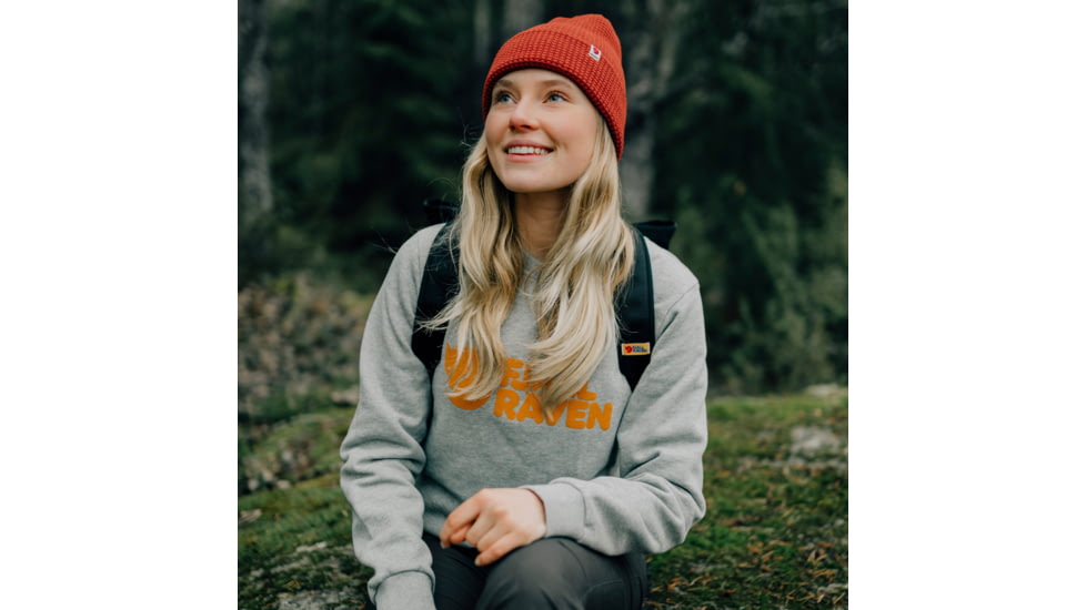 Fjallraven Logo Sweater - Womens, Grey-Melange, Extra Large, F84143-020-999-XL