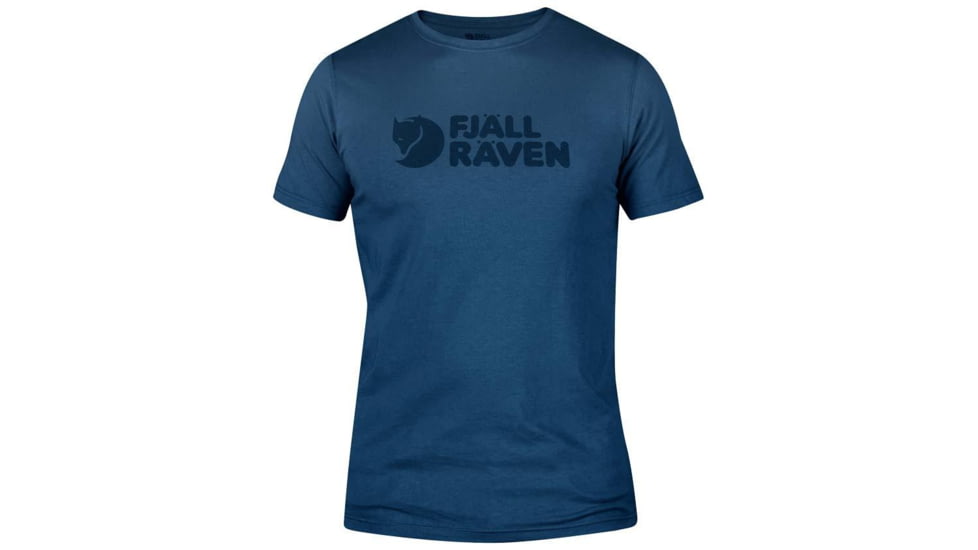 Fjallraven Logo T-shirt - Men's, Uncle Blue, Extra Small, F81822-520-XS
