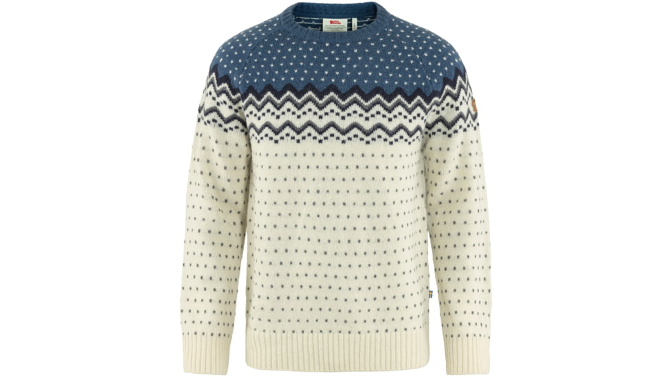 Fjallraven Ovik Knit Sweater - Mens, Chalk White-Indigo Blue, 2XL, F81829-113-534-XXL