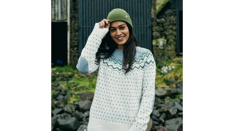 Fjallraven Ovik Knit Sweater - Womens, Chalk White-Flint Grey, Medium, F89941-113-055-M