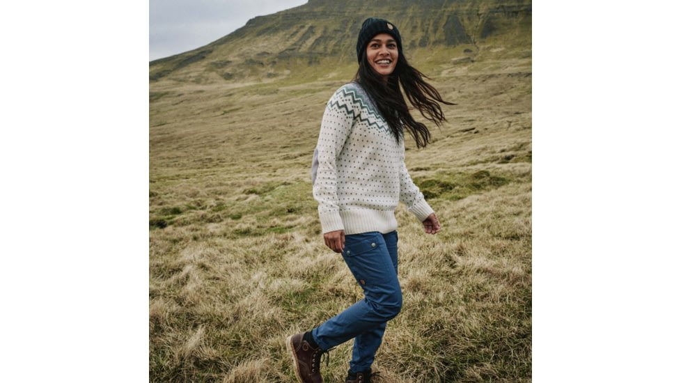 Fjallraven Ovik Knit Sweater - Womens, Chalk White-Flint Grey, Medium, F89941-113-055-M