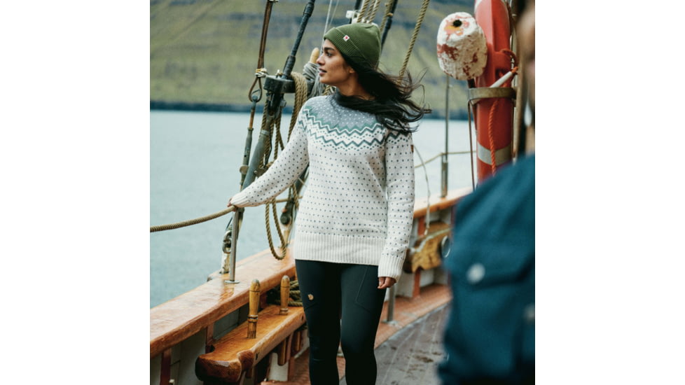 Fjallraven Ovik Knit Sweater - Womens, Chalk White-Flint Grey, Medium, F89941-113-055-M