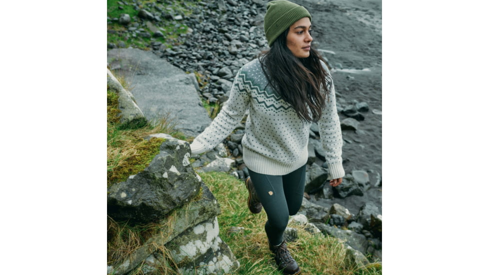 Fjallraven Ovik Knit Sweater - Womens, Chalk White-Flint Grey, Medium, F89941-113-055-M