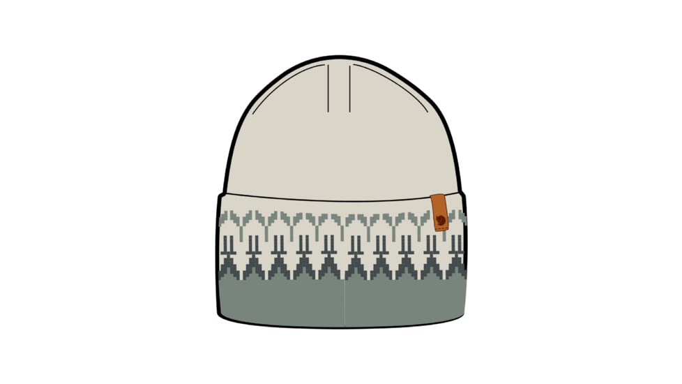 Fjallraven Ovik Path Knit Beanie, Chalk White/Grey, One Size, F87167-113-020-OneSize
