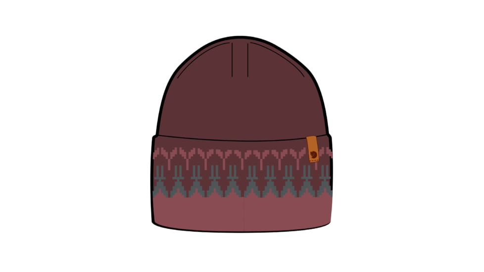 Fjallraven Ovik Path Knit Beanie, Dark Garnet/Mesa Purple, One Size, F87167-356-410-OneSize
