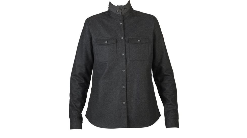 Fjallraven Ovik Re-Wool Shirt Long Sleeve - Womens, Dark Grey, Large, F89903-030-L