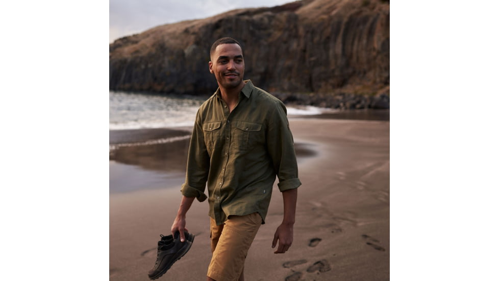Fjallraven Ovik Travel Long Sleeve Shirt - Mens, Green, Extra Small, F87208-620-XS
