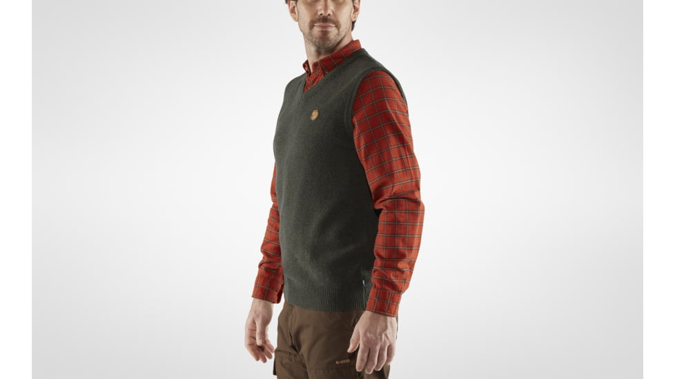 Fjallraven Ovik Wool Vest - Mens, Dark Olive, Extra Small, F87324-633-XS