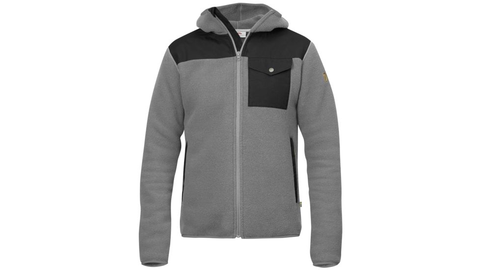 Fjallraven Singi Fleece Hoodie - Men's-Grey-Small