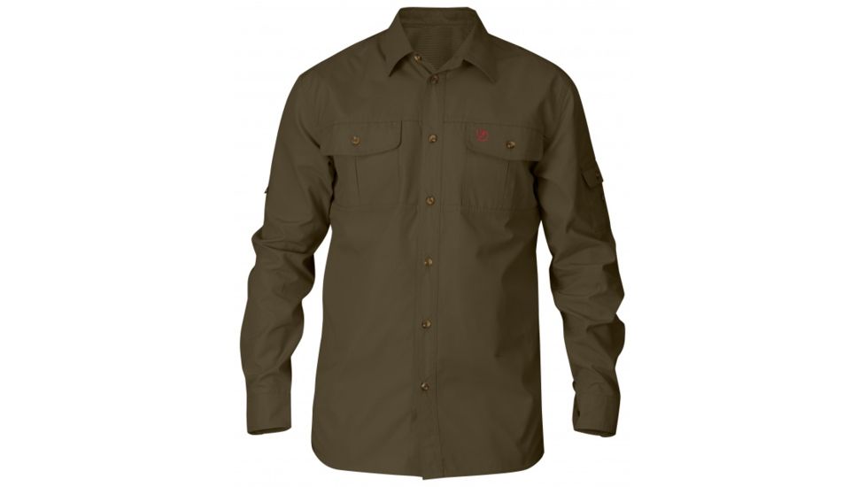 Fjallraven Singi Trekking Long Sleeve Shirt- Men's, Dark Olive, Small, F81838-633-S