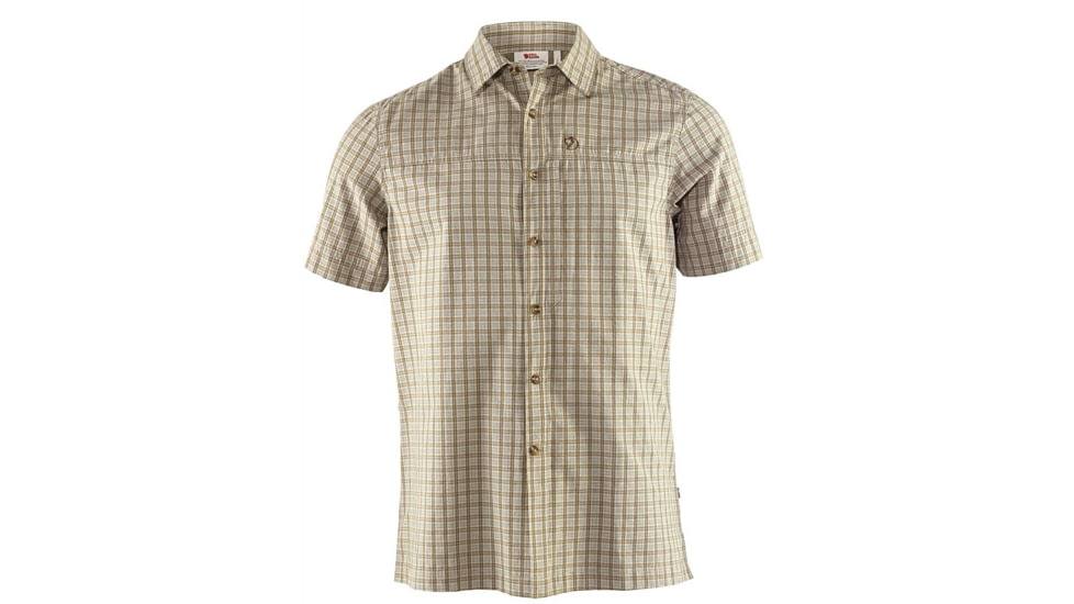 Fjallraven Svante Seersucker Short Sleeve Shirt - Mens, Medium, Dark Sand, F81544-227-M