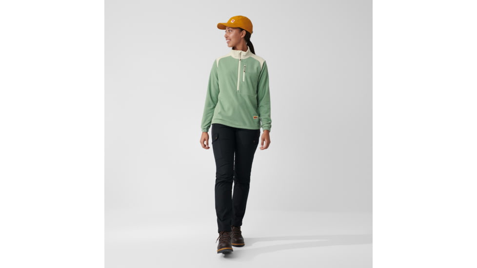 Fjallraven Vardag Lite Fleece - Womens, Sage Green/Chalk White, Medium, F84785-516-113-M
