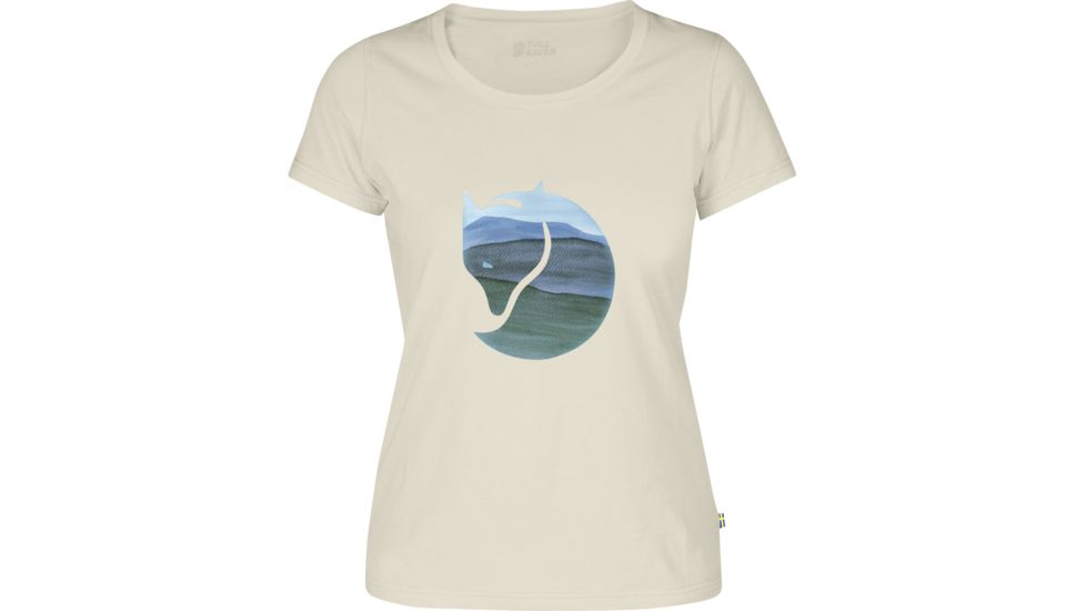 Fjallraven Watercolour Fox T-Shirt - Women's-Chalk White-Large