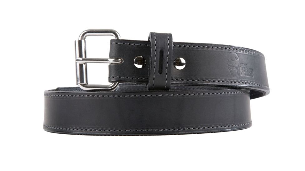Flagrant Beard 1.5 in Shadow Stitched Shooting / Gun Belt, Black w/ Gray Shadow Contrast Stitch, 30, 000399635494