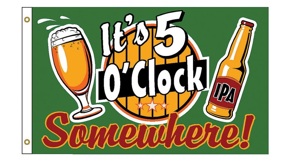 Flags 5 oClock Somewhere Flag, 3' X 5', Polyester Construction, SF5OCL