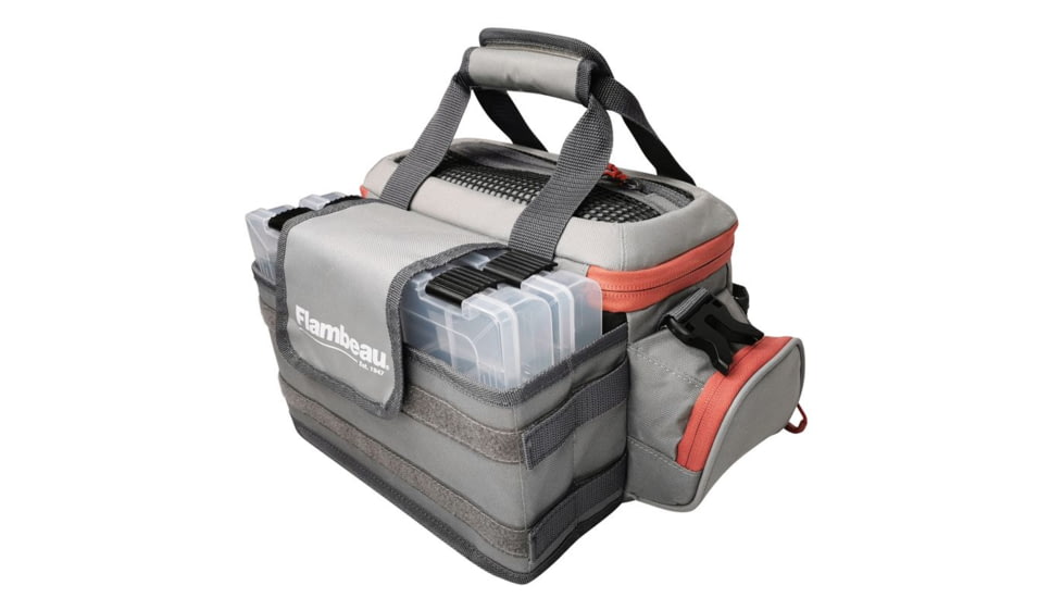 Flambeau 4007 Pro-Angler Tackle Bag, Grey/Red, FL30005