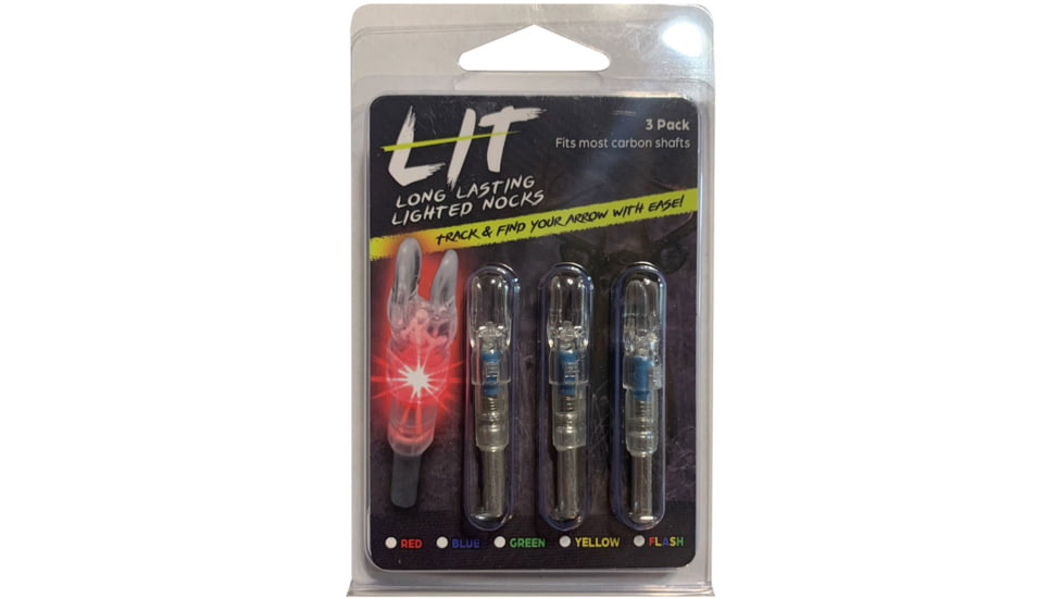 Flex Fletch LIT Lighted Arrow Nocks .166, Set of 3, Red, LIT166RE12