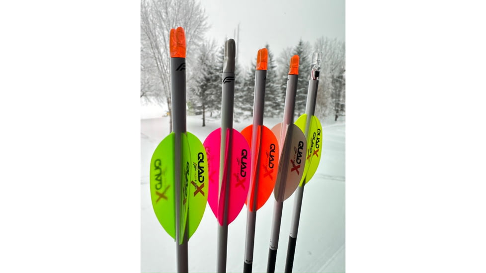 Flex Fletch Quad X Vanes, Flo Red, 50 pack, 1006303