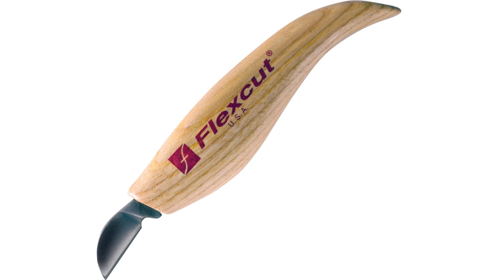 Flexcut Chip Carving Knife, 1 1/8 high carbon steel blade, Ergonomic wood handle, KN15