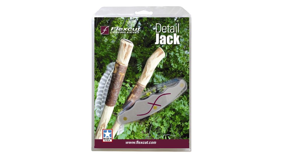 Flexcut Detail Jack Fixed Blade Knife,4.25in closed,Detail Blade,Ergonomic Gray Alum Handle FLEXJKN90