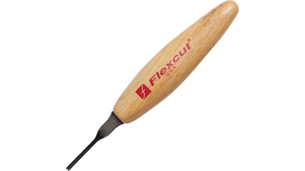 Flexcut Micro Deep U-Gouge 1.5mm Fixed Blade Knife, 1.75in, Carbon Steel, Wood Handle FLEXMT27