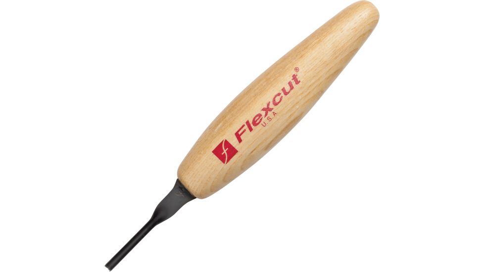 Flexcut Micro Deep U-Gouge Tool 2mm Fixed Blade Knife, 1.5in, Carbon Steel, Wood Handle FLEXMT28