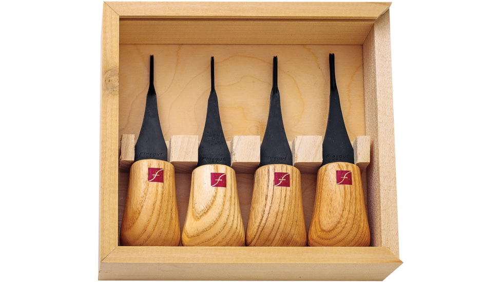 Flexcut Micro-Palm Set Knife, Carbon Steel Blade, Wood Handle, FR804