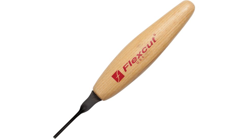 Flexcut Micro Shallow U-Gouge 1.5mm Fixed Blade Knife, 1.75in, Carbon Steel, Wood Handle FLEXMT23