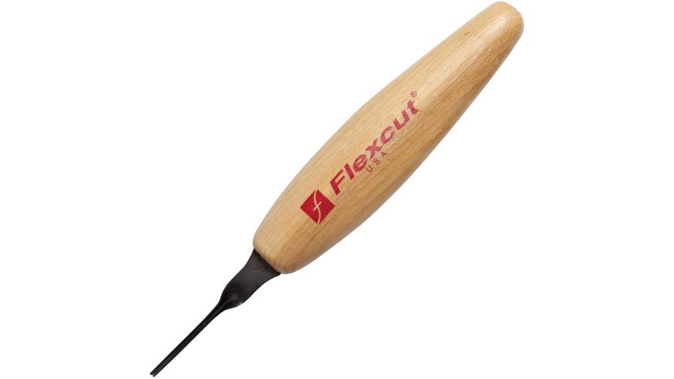 Flexcut Micro Sweep 1.5mm Fixed Blade Knife, 1.75in, Carbon Steel, Wood Handle FLEXMT19