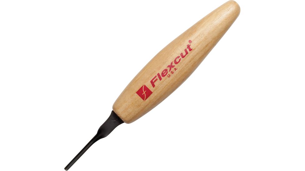 Flexcut Micro Sweep 2mm Fixed Blade Knife, 1.75in, Carbon Steel, Wood Handle FLEXMT20