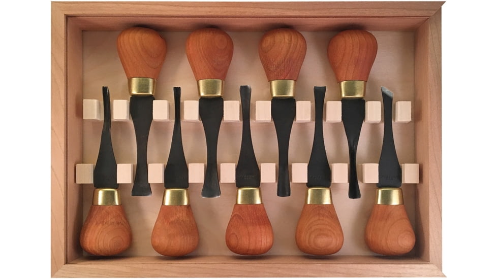 Flexcut Premium Deluxe Palm Set, SS Blade, Cherry Wood Handles, FRP405