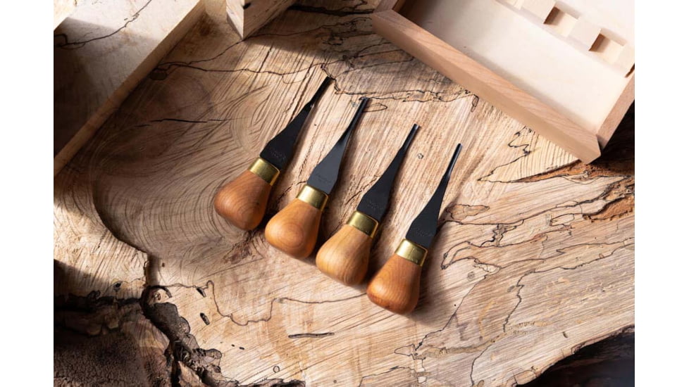 Flexcut Premium Mini-Palm Set, Knob Cherry Wood Handles, FRP604