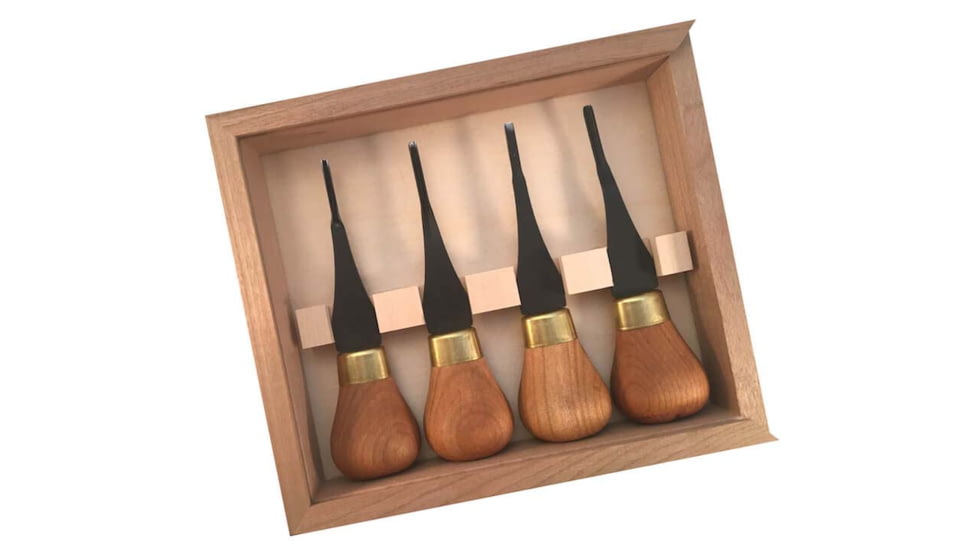 Flexcut Premium Mini-Palm Set, Knob Cherry Wood Handles, FRP604