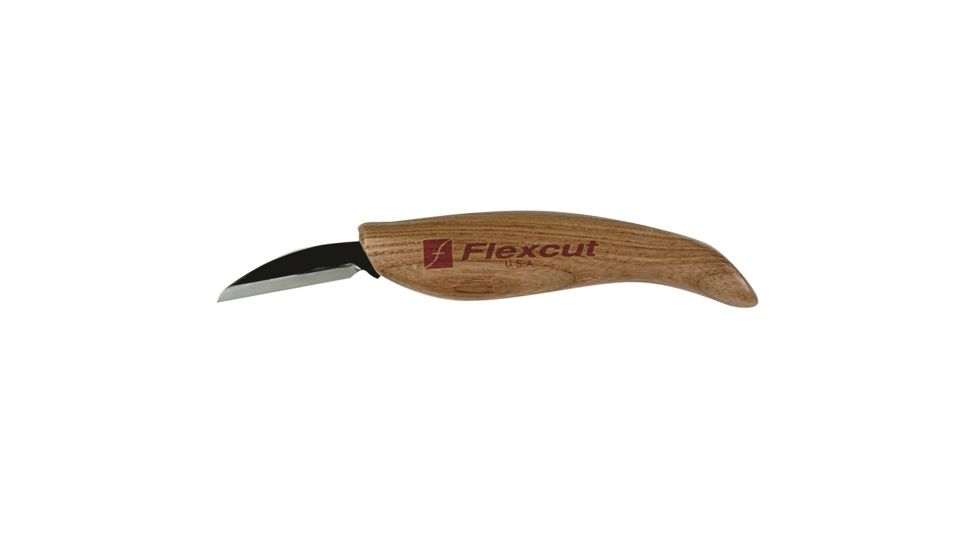 Flexcut Roughing Fixed Blade Knife,2in,Carbon Steel Blade,Ergonomic Wood Handle FLEXKN14
