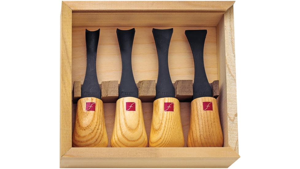 Flexcut Super-Wide-Format Palm Set, High Carbon Steel Blades, Wood Handles, Wooden Storage Box, FR704