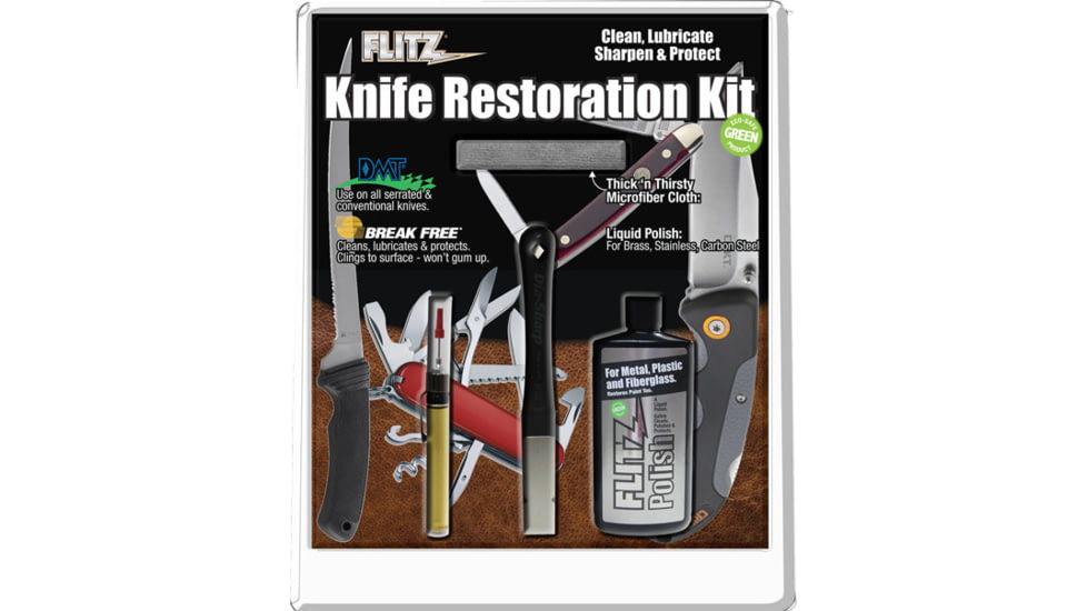 Flitz Knife Restoration Kit, Clean, Sharpen, Oil, KR 41511
