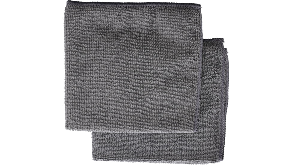Flitz Microfiber Towel, Gray, 12in x 12in, 2 Pack, Microfiber Construction, MT
