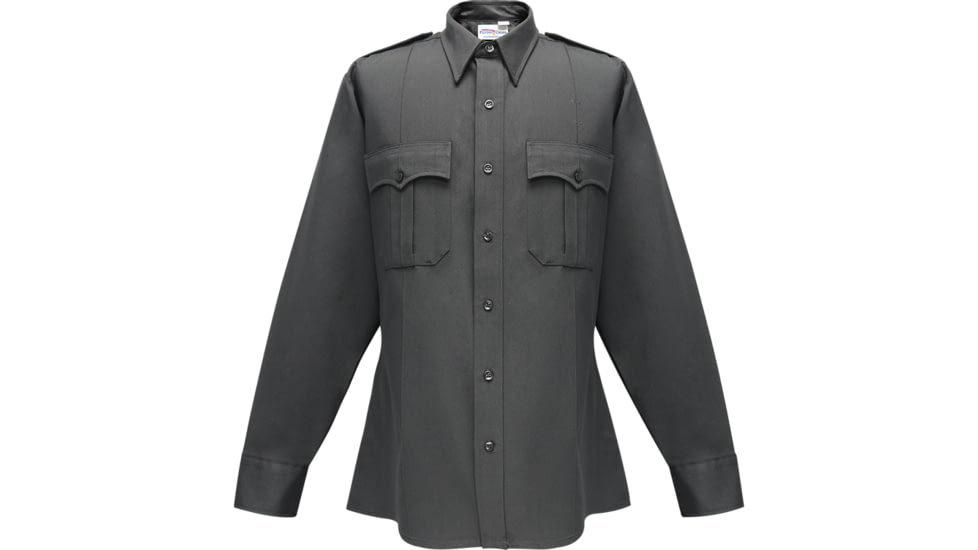 Flying Cross Command Public Safety Long Sleeve Shirt w/ Zipper - Men's, Black, 18.5in Neck, 34/35in Sleeve, 34W78Z101853435