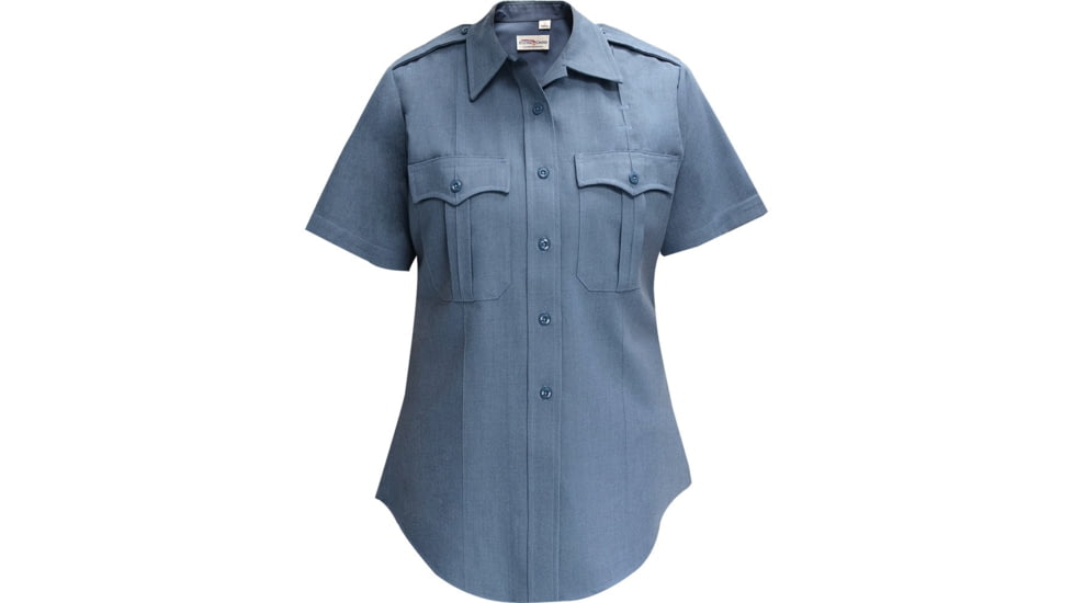 Flying Cross Deluxe Tropical Womens Short Sleeve Shirt W/ Traditional Collar, French Blue - 252R662646NA