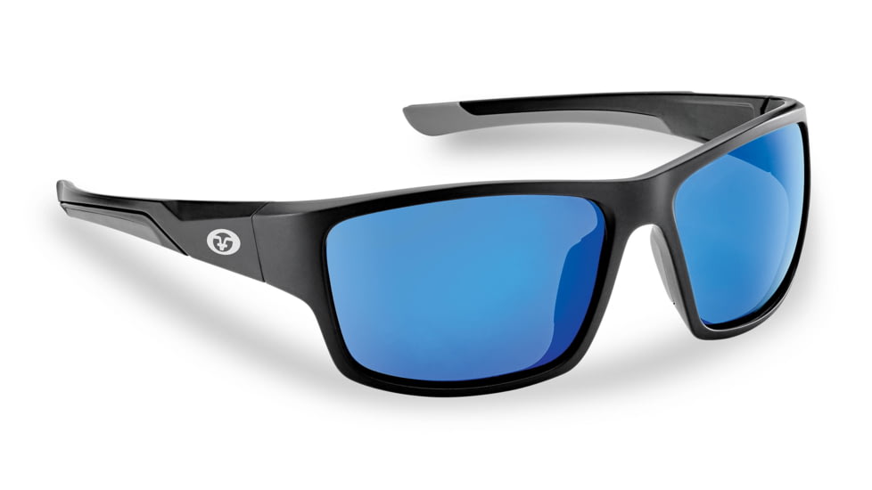 Flying Fisherman 7712BSB Sand Bank Polarized Sunglasses, Matte Black Frame, Smoke-Blue Lens, 7712BSB