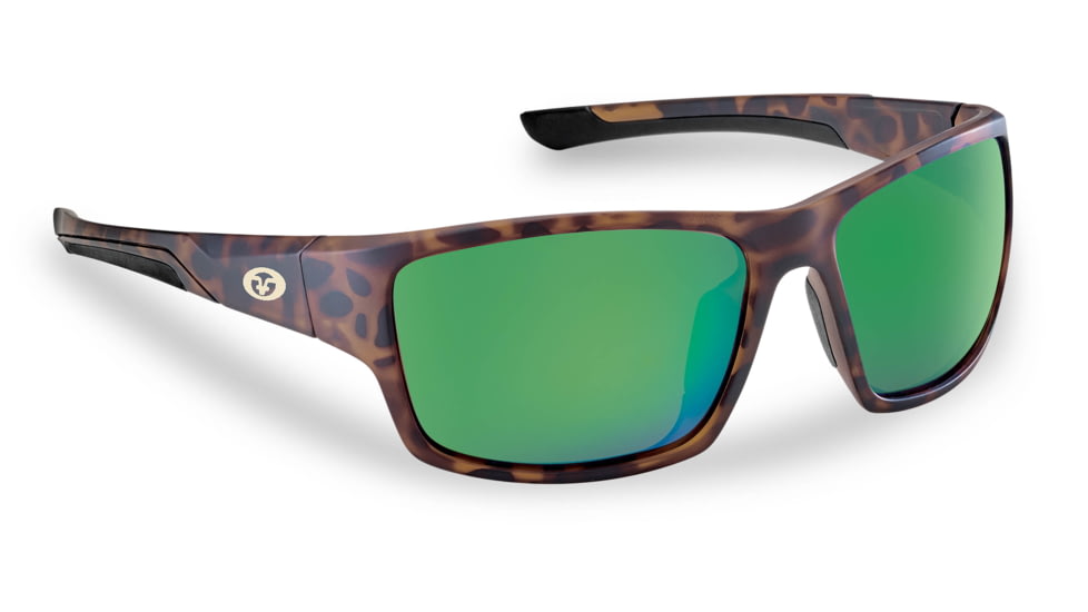Flying Fisherman 7712TAG Sand Bank Polarized Sunglasses, Matte Tortoise Frame, Amber-Green Mirror Lens, 7712TAG