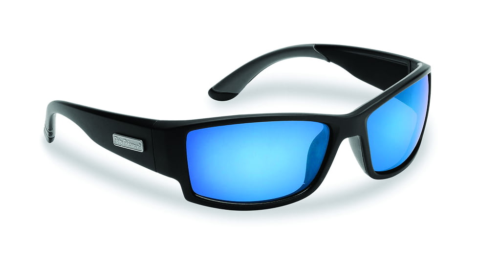 Flying Fisherman 7717BSB Razor Matte Black Blue Mirror Sunglasses, 7717BSB