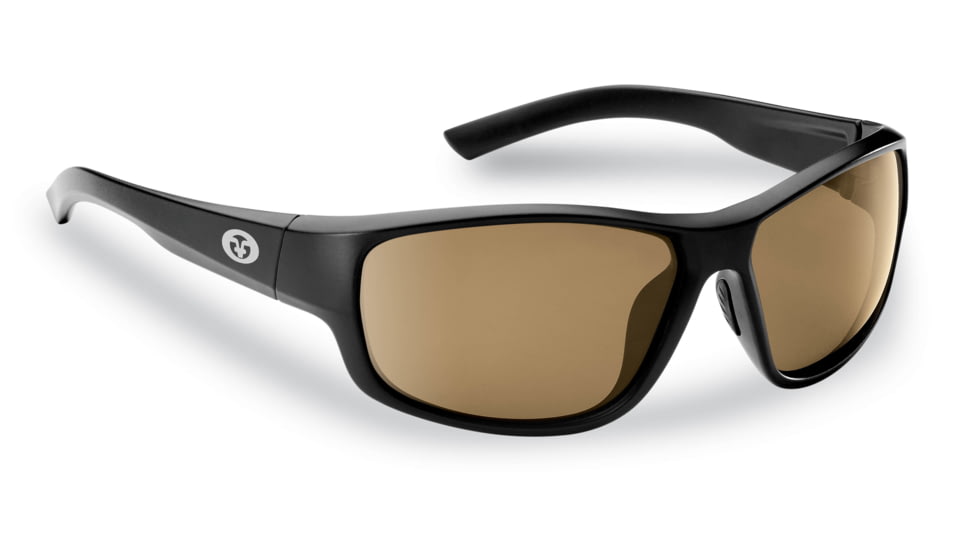 Flying Fisherman 7822BA Teaser Polarized Sunglasses, Matte Black Frame, Amber Lens, 7822BA