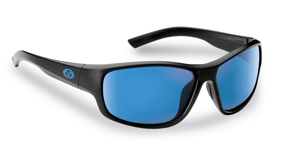 Flying Fisherman 7822BSB Teaser Polarized Sunglasses, Matte Black Frame, Smoke-Blue Mirror Lens, 7822BSB